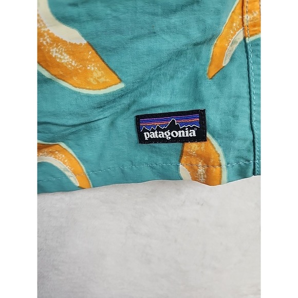 Patagonia Board Shorts Womens Size Small Melon Green Orange Fruit 100% Nylon - Picture 4 of 7
